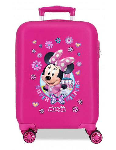 4571362 ABS SUITCASE 50CM 4W. MINNIE SUPER HELPERS FUCHSIA